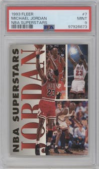 Michael Jordan from the 1993-94 Fleer set graded by PSA and given an overall grade of 9.
