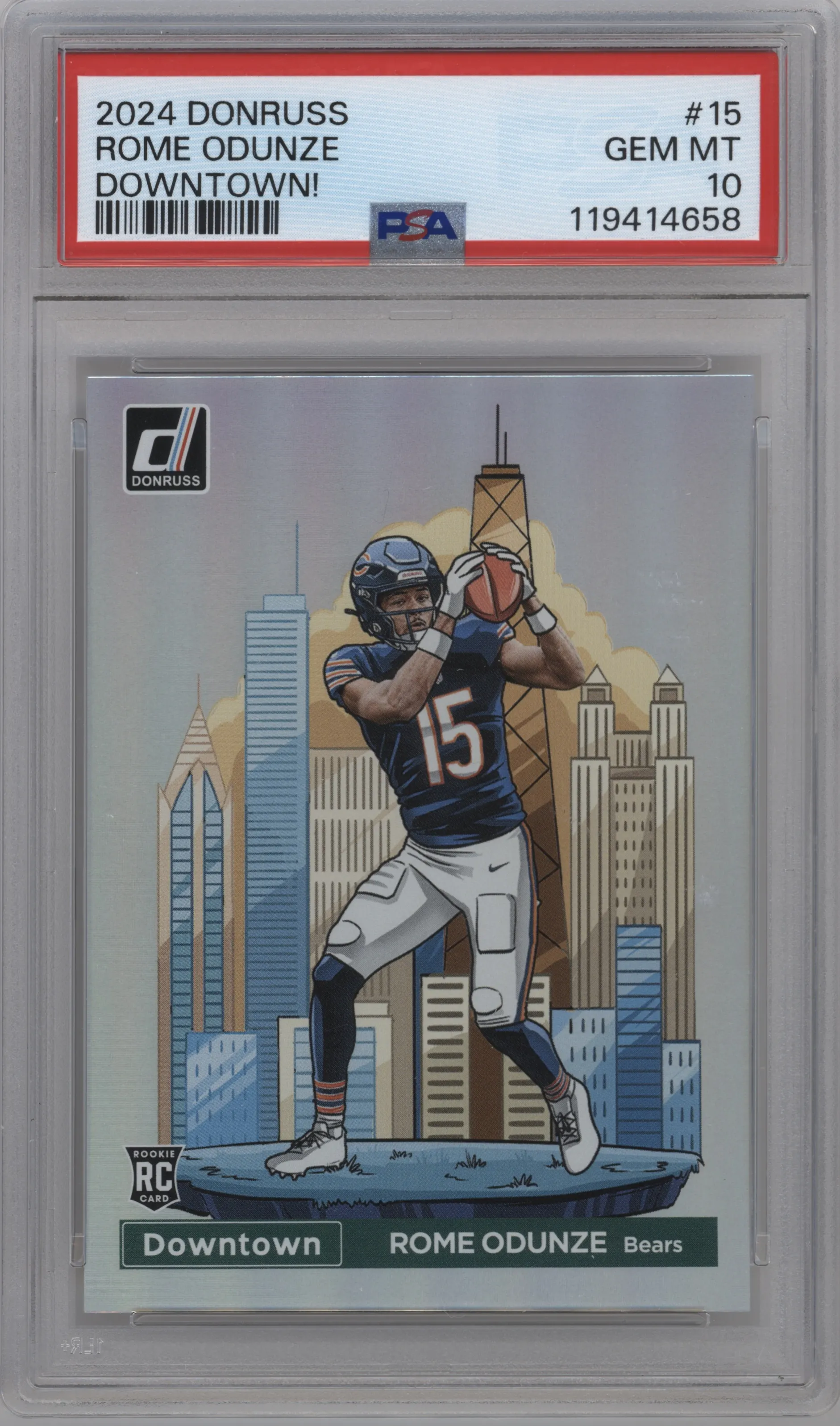 2024 Donruss Downtown Rome Odunze PSA 10