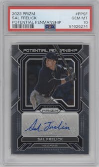 Sal Frelick from the 2023 Panini Prizm set graded by PSA and given an overall grade of 10.