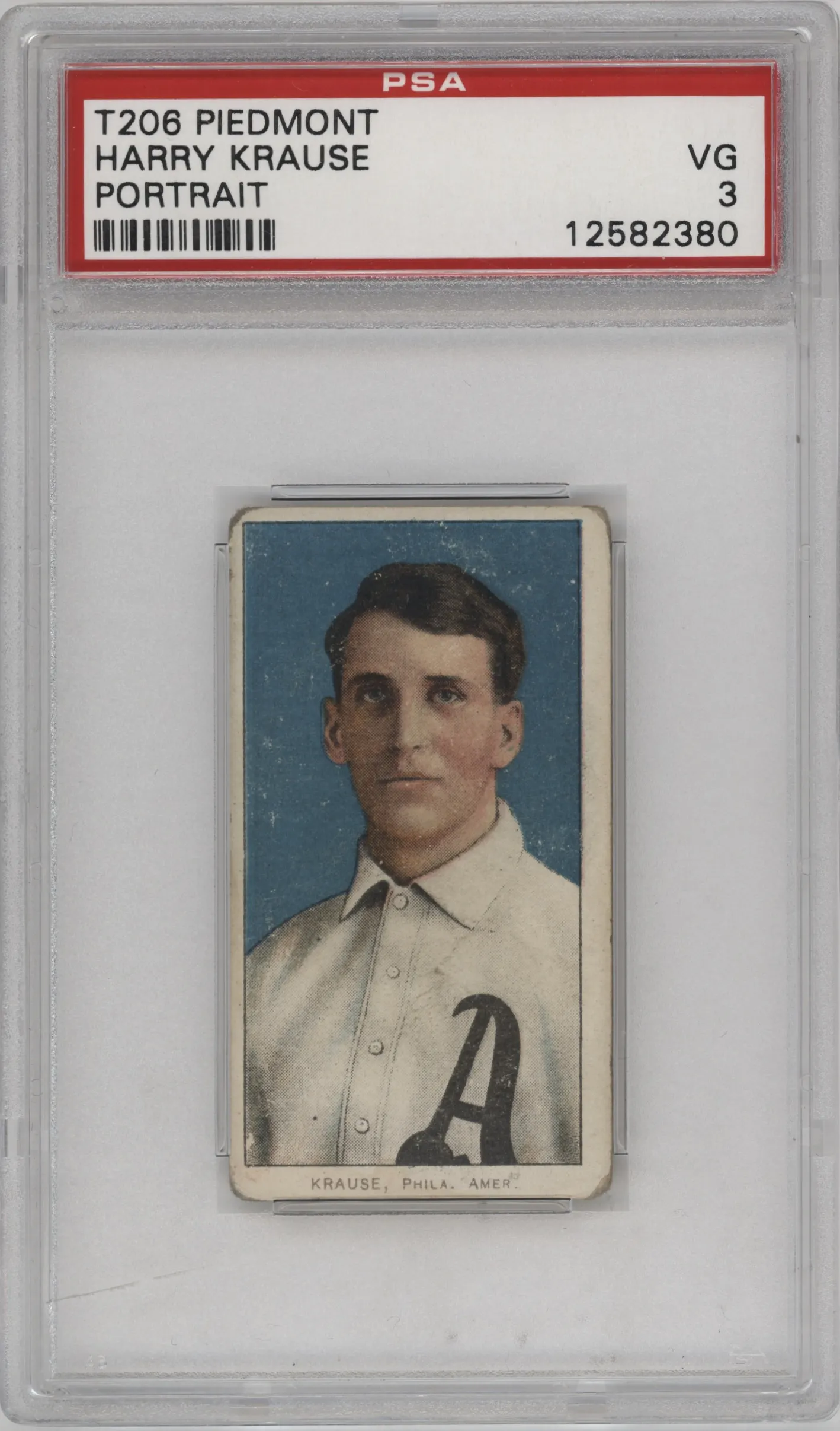 1909 T206 Piedmont 350 Harry Krause PSA VERY GOOD 3 PSA 3