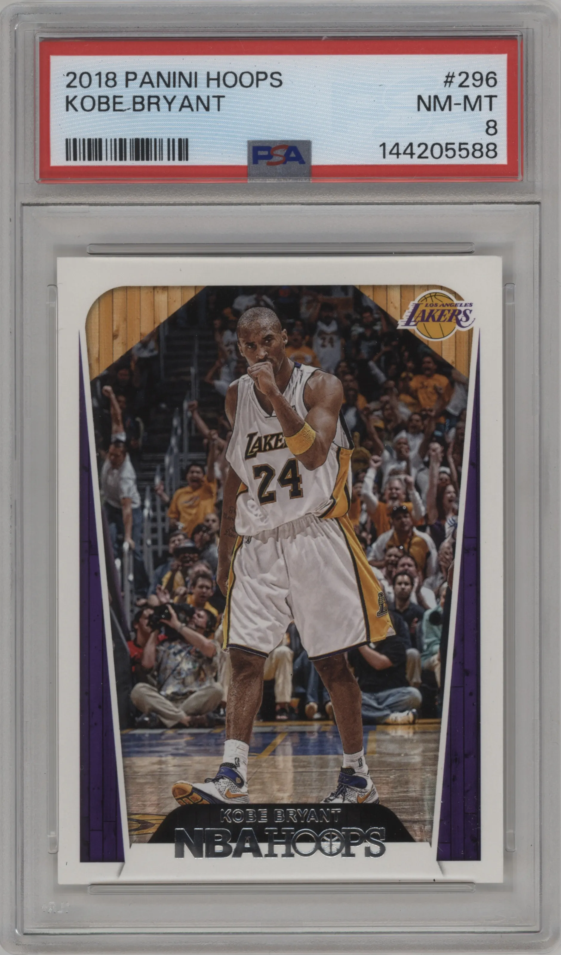 2018 Panini NBA Hoops Kobe Bryant PSA 8