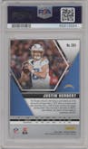 Justin Herbert from the 2020 Panini Mosaic set graded by PSA and given an overall grade of 10.