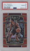 Evan Mobley from the 2021-22 Panini Select set featuring a Red Prizm parallel graded by PSA and given an overall grade of 10.