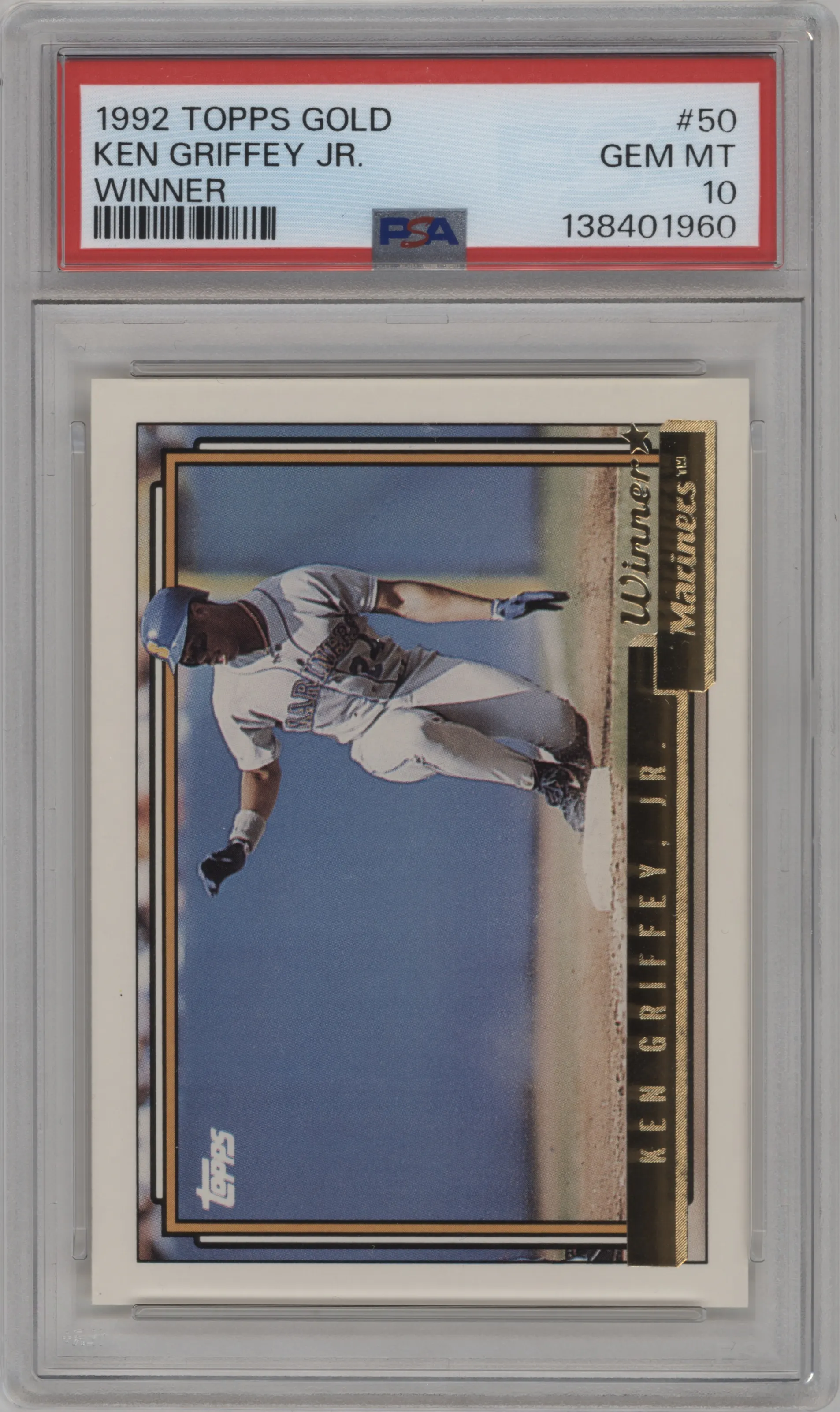 1992 Topps Gold Winners Ken Griffey Jr. #50 PSA 10