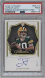 Jordan Love from the 2020 Panini Flawless set graded by PSA and given an overall grade of 9.