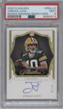 Jordan Love from the 2020 Panini Flawless set graded by PSA and given an overall grade of 9.