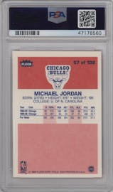 Michael Jordan from the 1986-87 Fleer set graded by PSA and given an overall grade of 9.