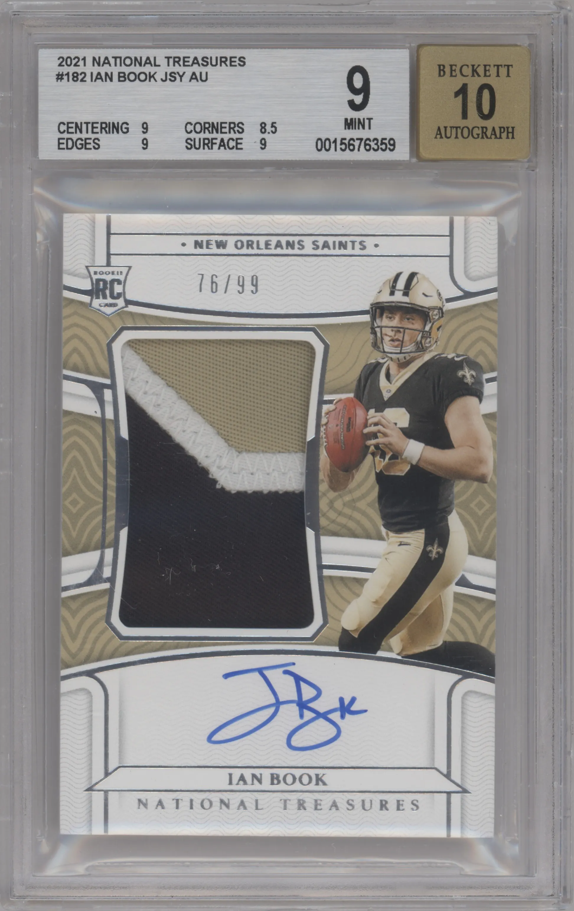 2021 Panini National Treasures RPA Ian Book BGS 9