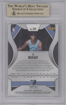 Ja Morant from the 2019-20 Panini Prizm set graded by Beckett and given an overall grade of 9.5.