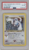Lugia from the 2000 Pokemon Neo Genesis set graded by PSA and given an overall grade of 6.