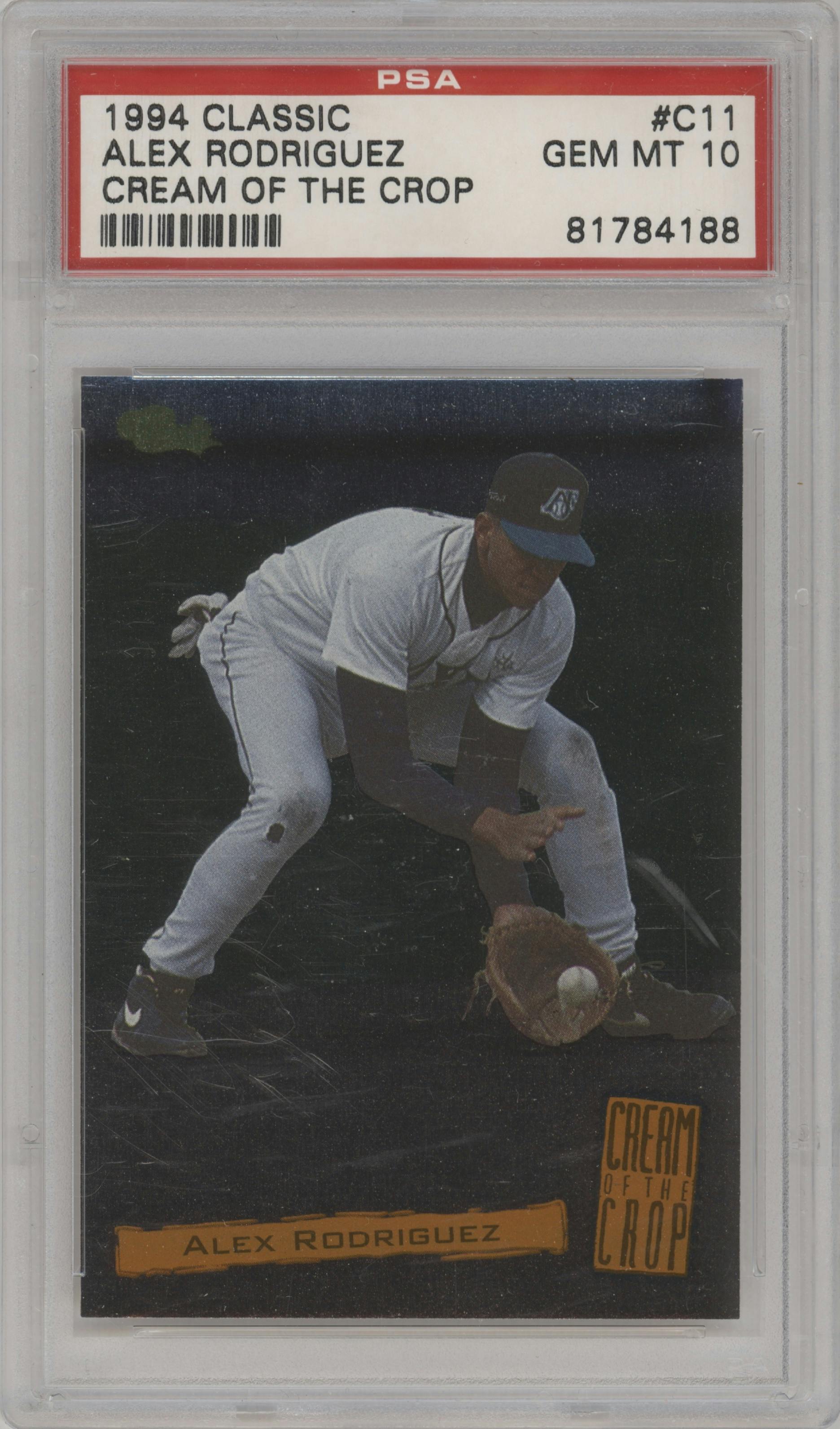 Alex Rodriguez from the 1994 Classic  set graded by PSA and given an overall grade of 10.