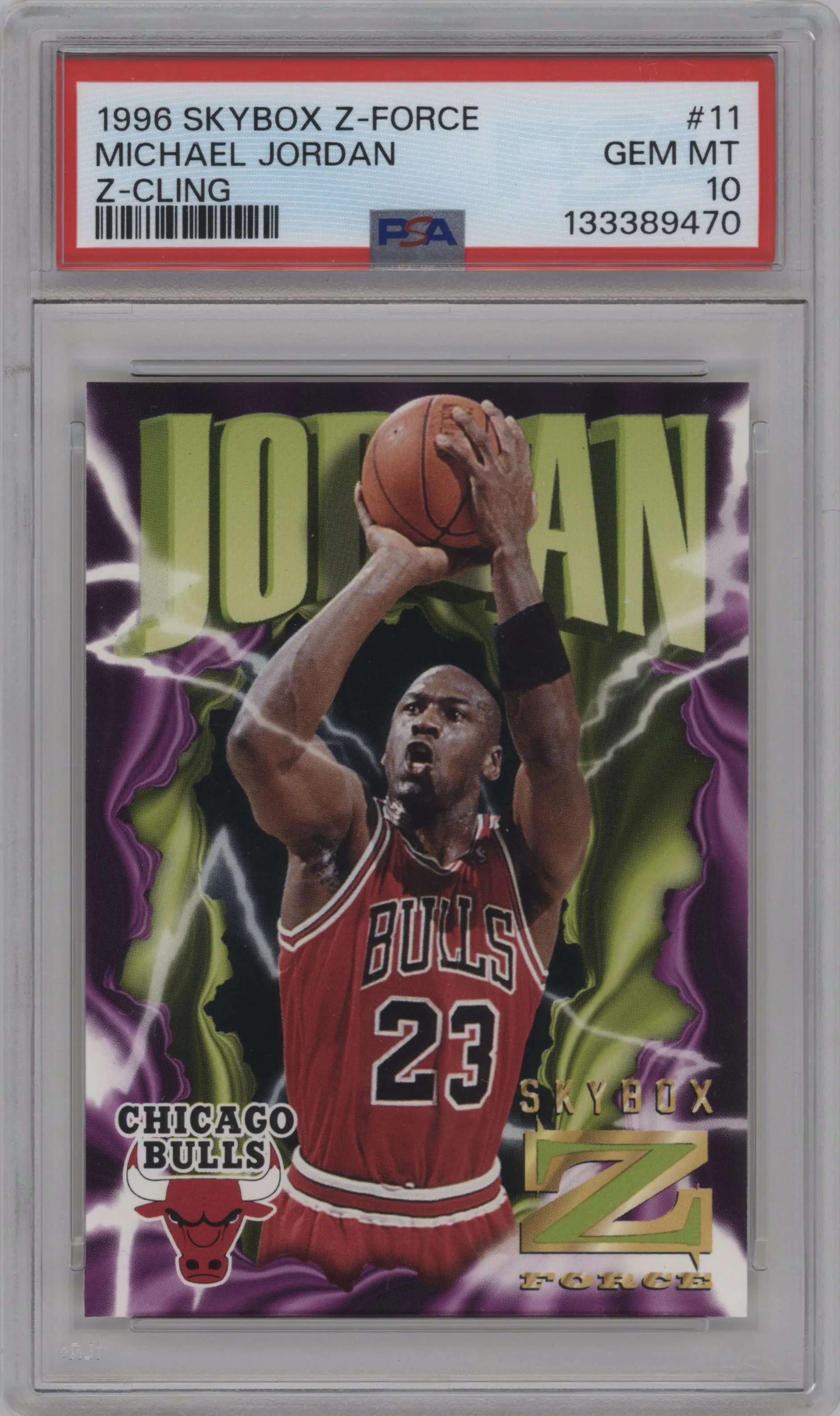 1996 Skybox Z-Force Z-Cling Michael Jordan #11 PSA 10