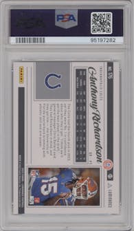 Anthony Richardson  from the 2023 Panini Luminance set featuring a Black parallel graded by PSA and given an overall grade of 10.