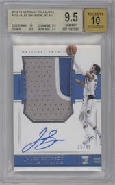 Jalen Brunson from the 2018-19 Panini National Treasures set graded by Beckett and given an overall grade of 9.5.