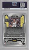 Keyonte George from the 2023-24 Panini Prizm set featuring a Blue Prizm parallel graded by PSA and given an overall grade of 9.