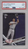 Aaron Judge from the 2017 Topps Chrome set graded by PSA and given an overall grade of 9.