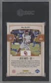 Jalen Hurts from the 2020 Panini Legacy set featuring a Sapphire parallel graded by SGC and given an overall grade of 9.5.
