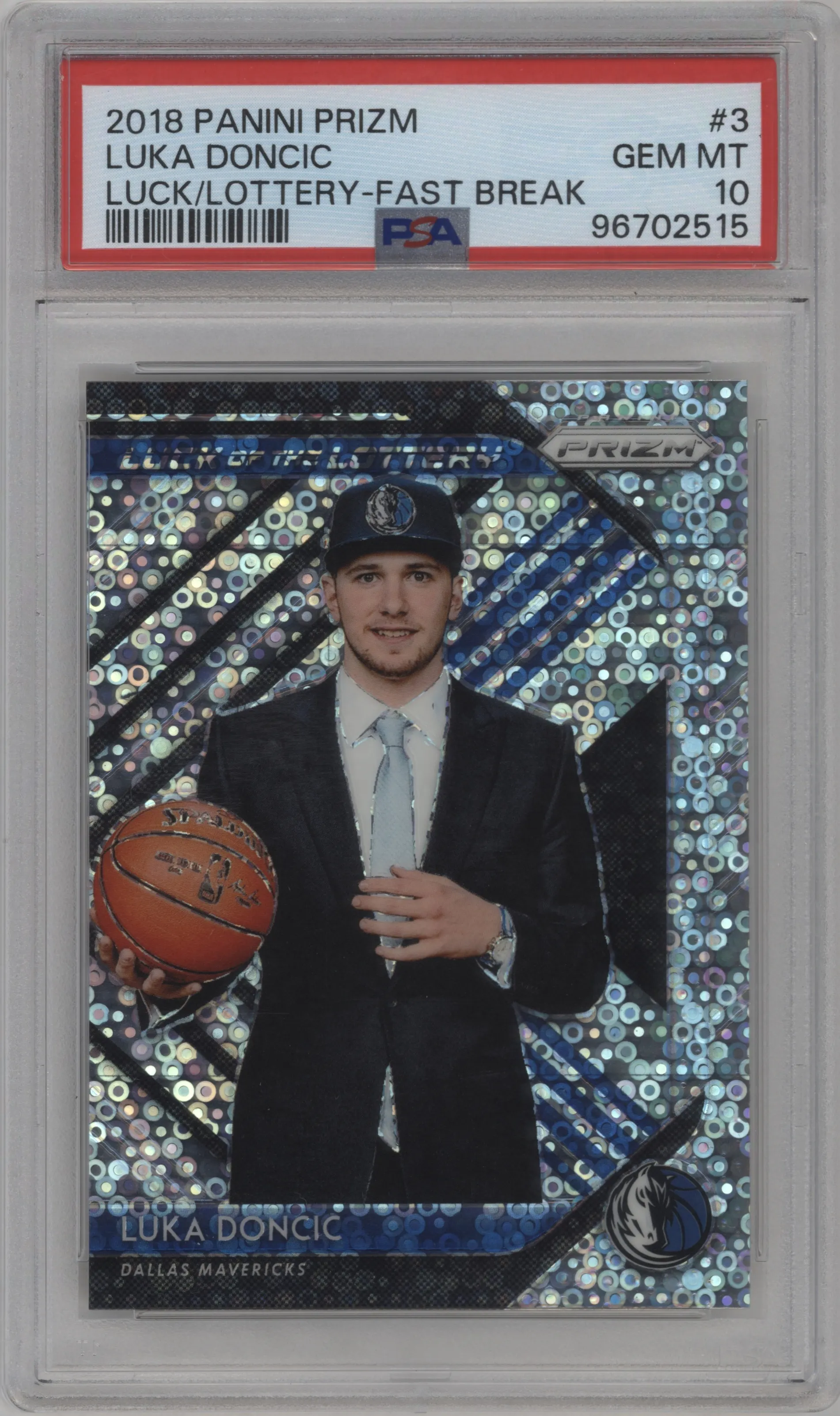 2018 Panini Prizm LOTL Luka Doncic Fast Break PSA 10