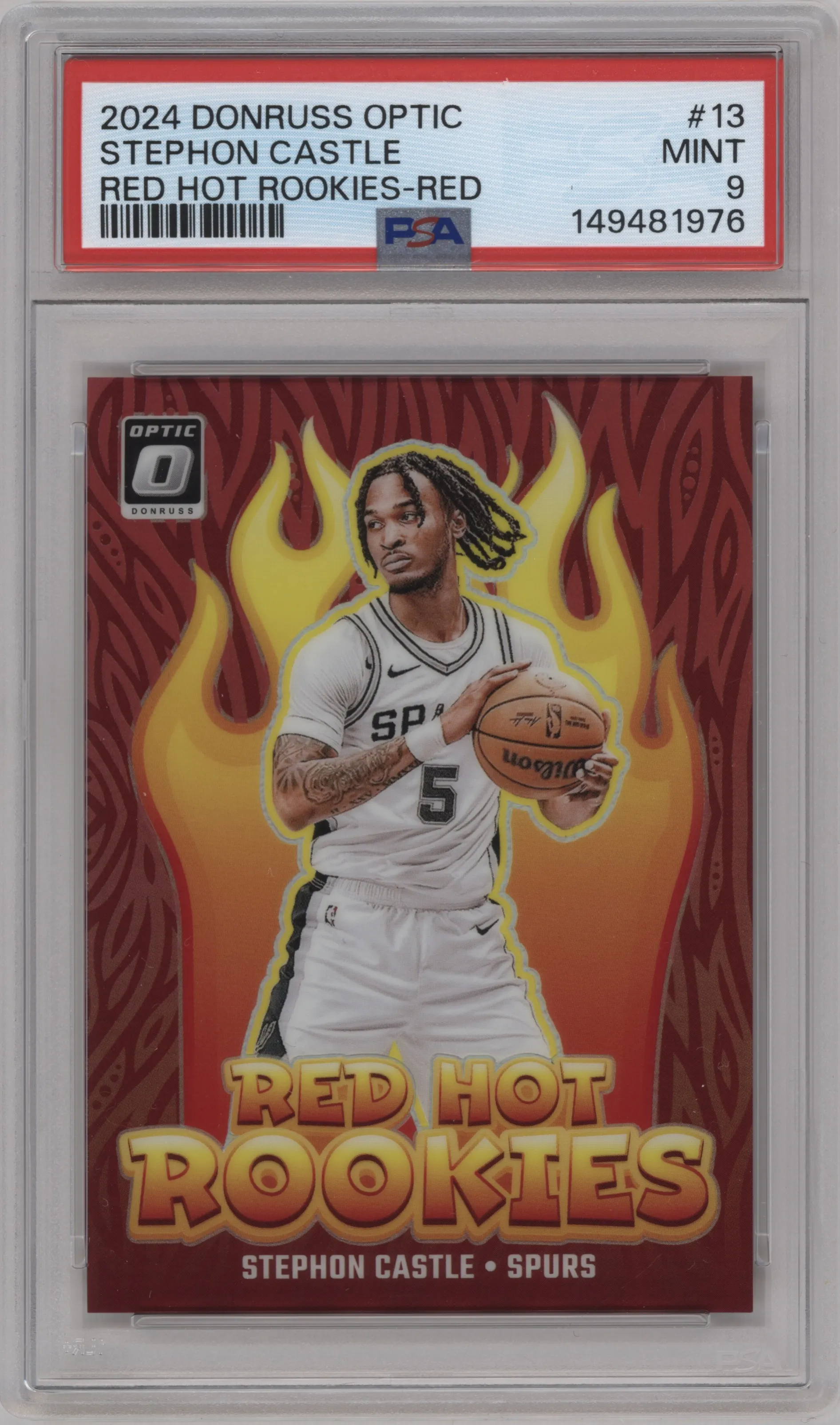 2024 Donruss Optic Red Hot Rookies Stephon Castle Red #13 PSA 9