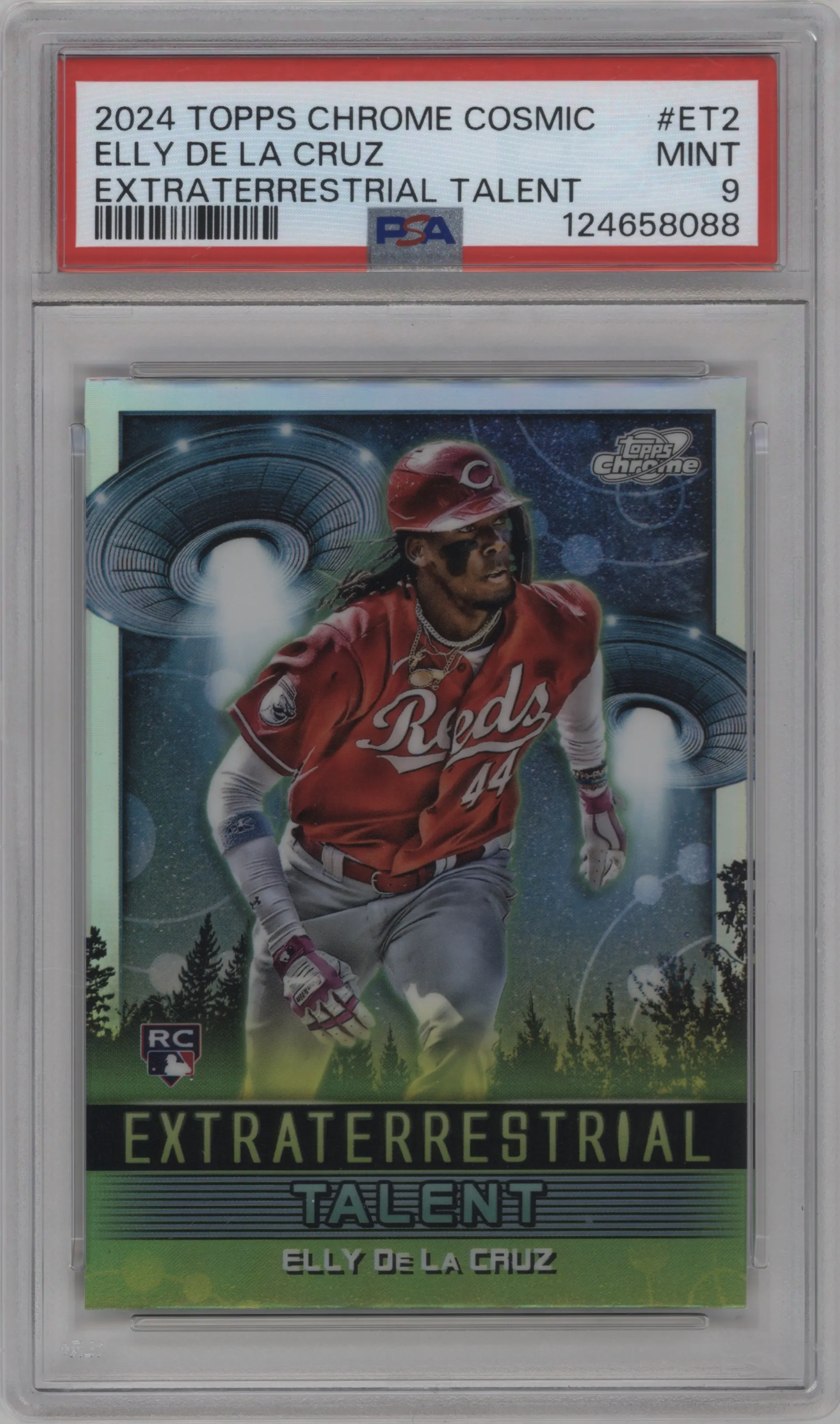 2024 Topps Cosmic Chrome Extrtrrstrl.Tlnt. Elly De La Cruz #ET-2 PSA 9