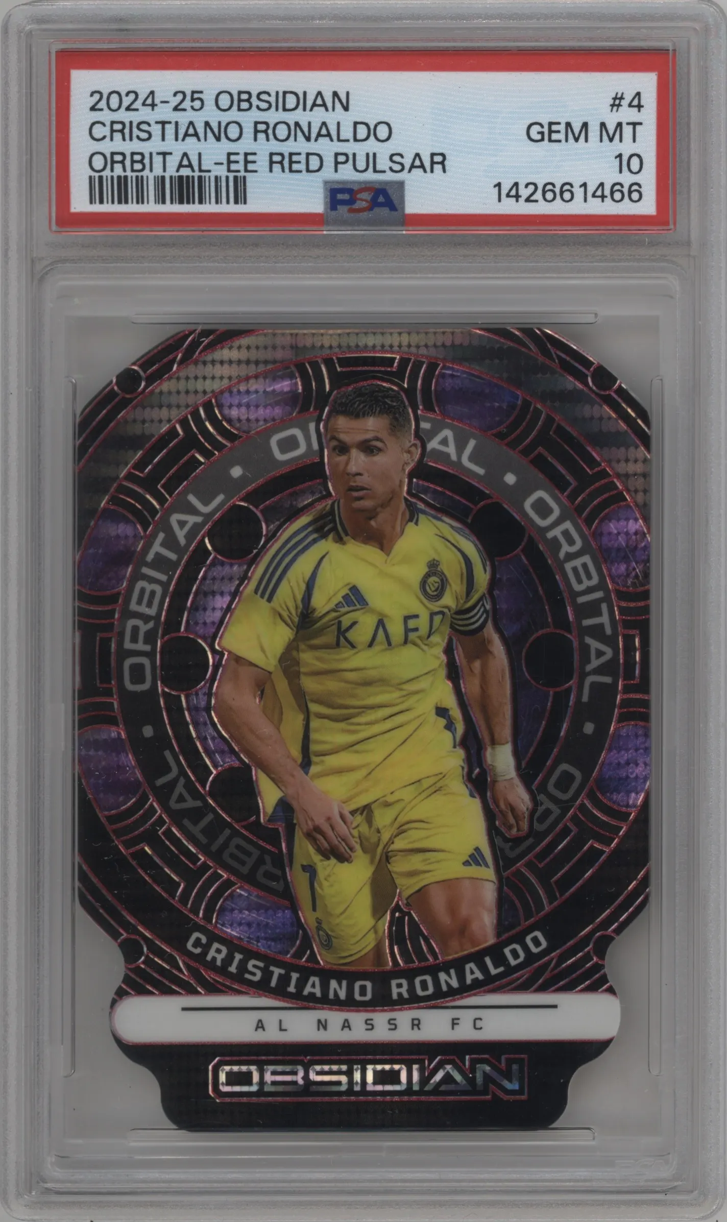 2024 Panini Obsidian Orbital Cristiano Ronaldo Electric Etch Red Pulsar #4 PSA 10