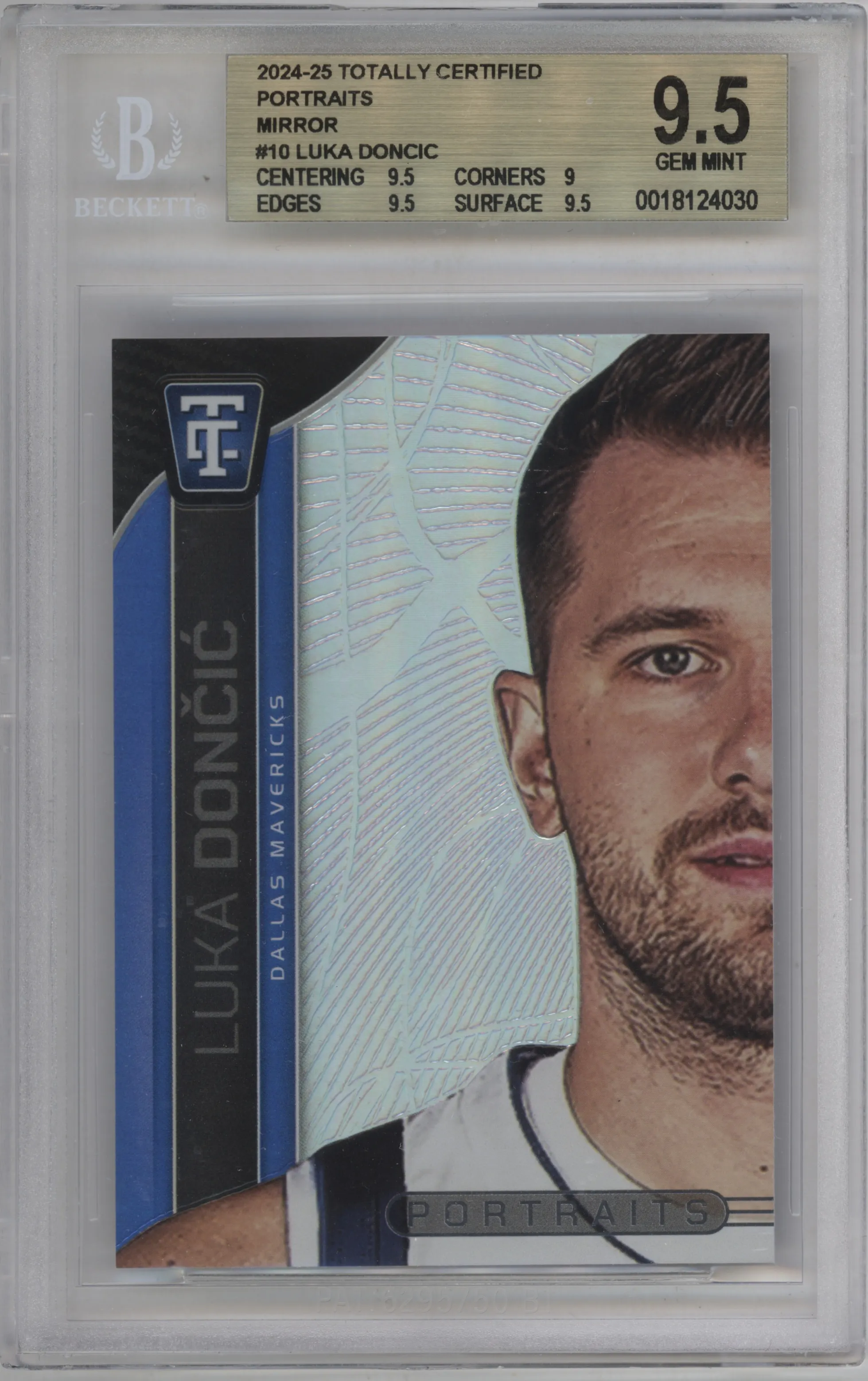 2024 Panini Totally Certified Portraits Luka Doncic Mirror #10 BGS 9.5