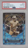 Tua Tagovailoa from the 2022 Panini Prizm set featuring a Blue Ice parallel graded by PSA and given an overall grade of 10.