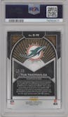 Tua Tagovailoa from the 2022 Panini Prizm set featuring a Blue Ice parallel graded by PSA and given an overall grade of 10.