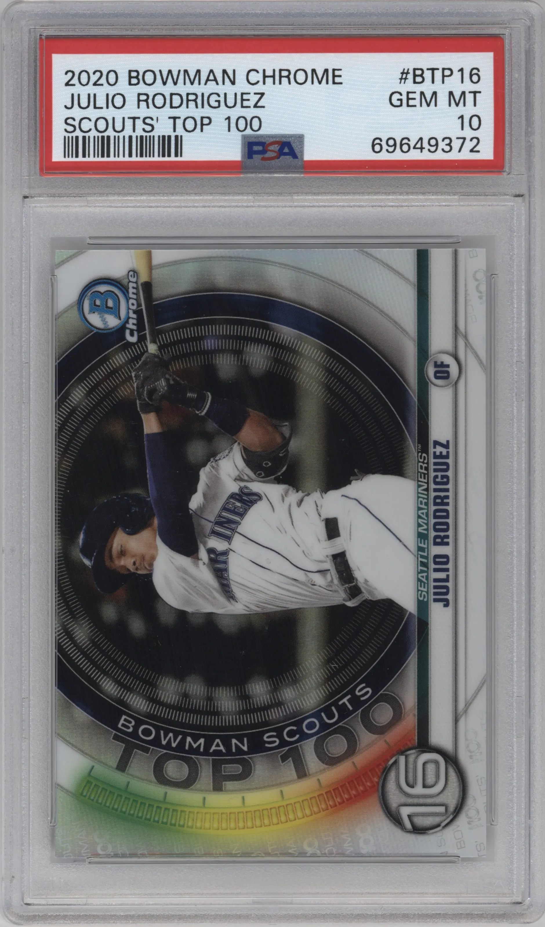 2020 Bowman Scouts Top 100 Julio Rodriguez PSA 10