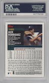 Alex Rodriguez from the 2000 Topps set featuring a Limited Edition parallel graded by PSA and given an overall grade of 10.