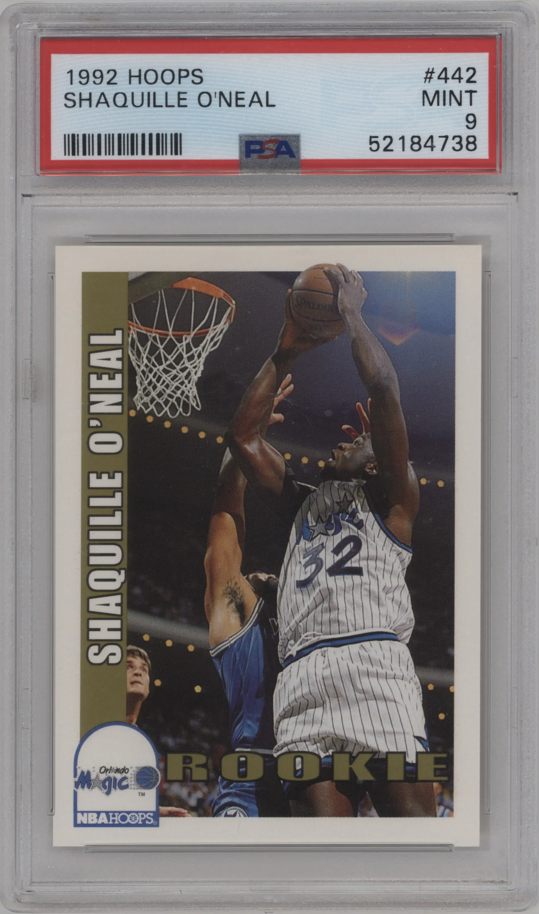 1992 NBA Hoops Shaquille O'Neal #442 PSA 9