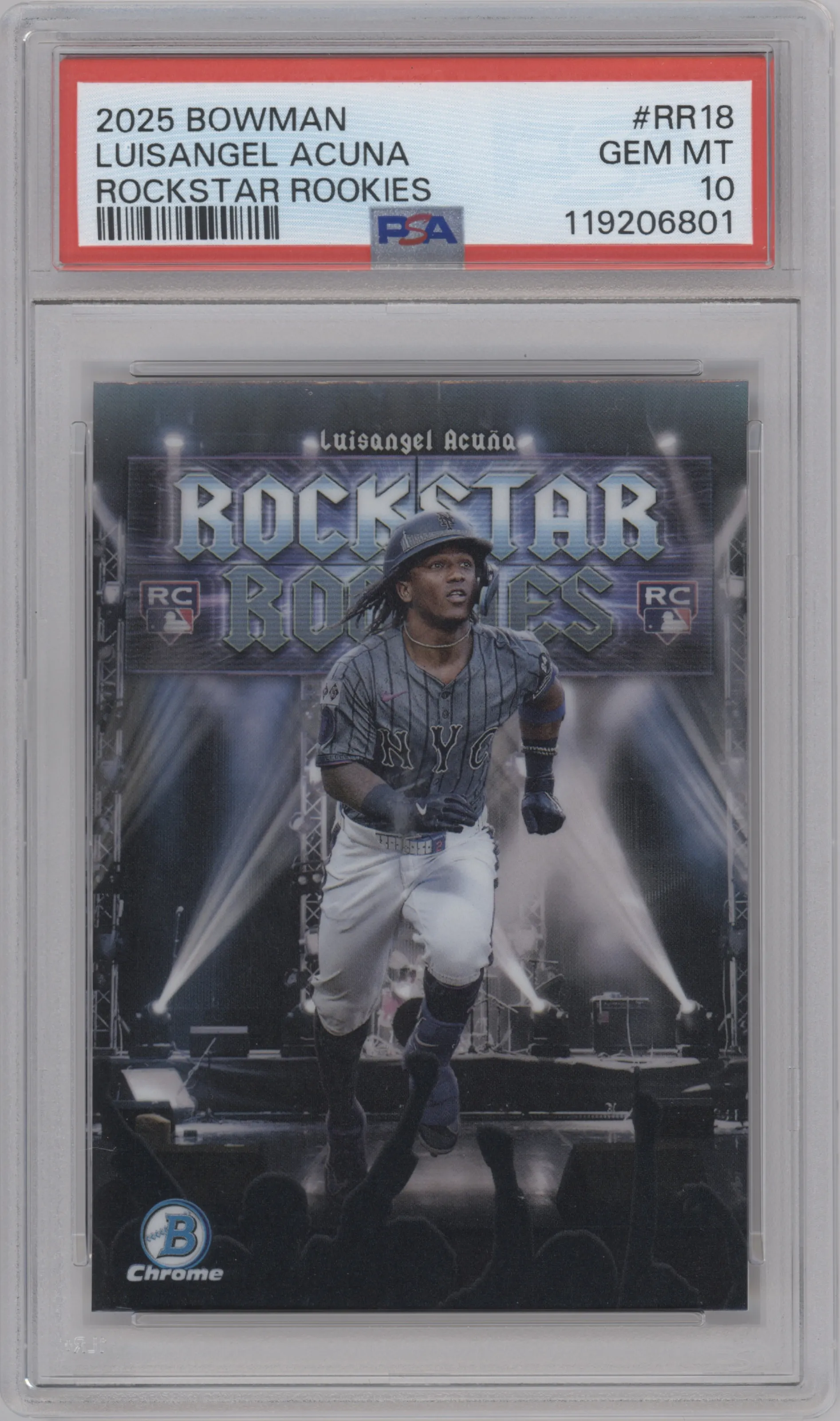 2025 Bowman Rockstar Rke. Luisangel Acuna PSA 10