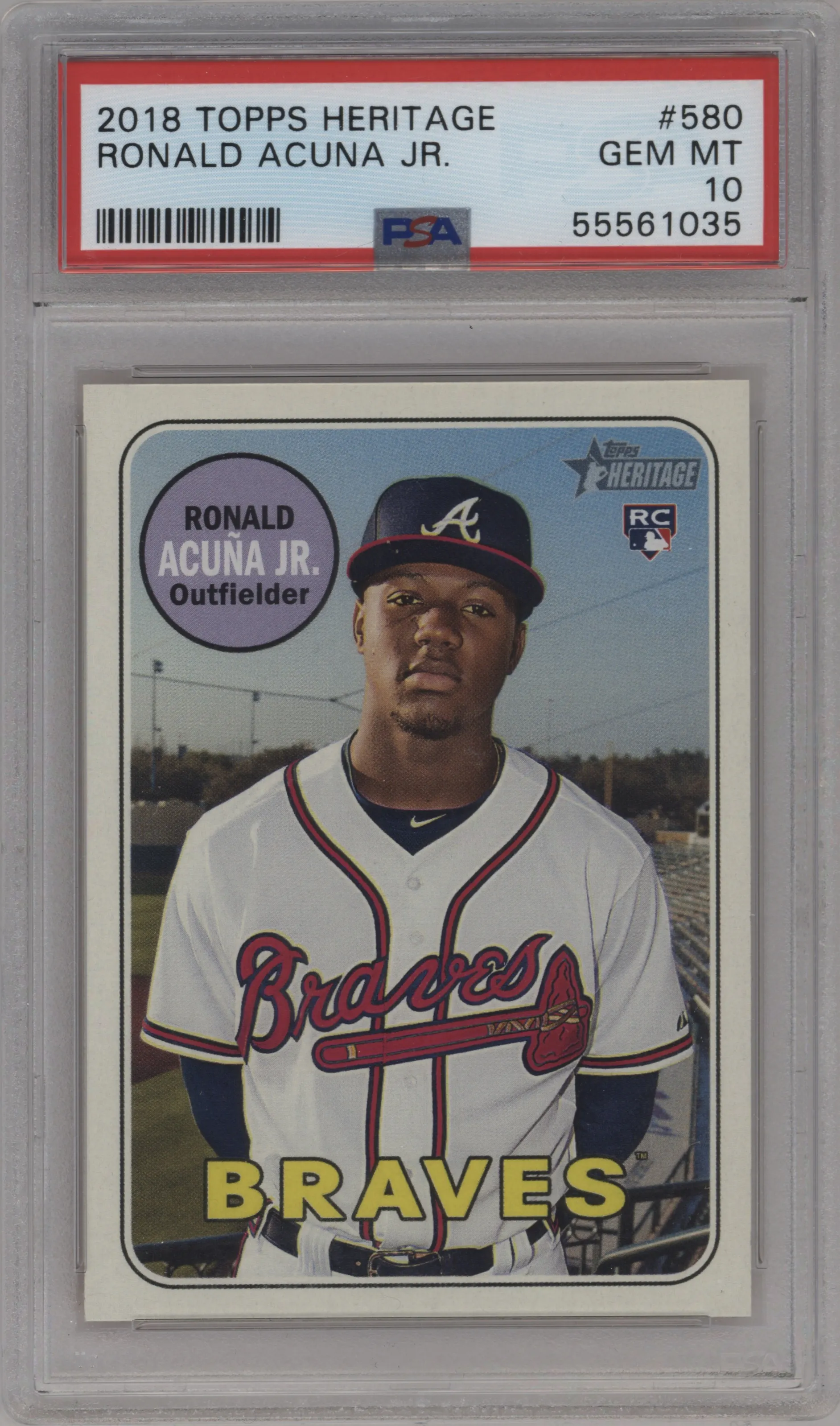 2018 Topps Heritage High Number Ronald Acuna Jr. PSA 10