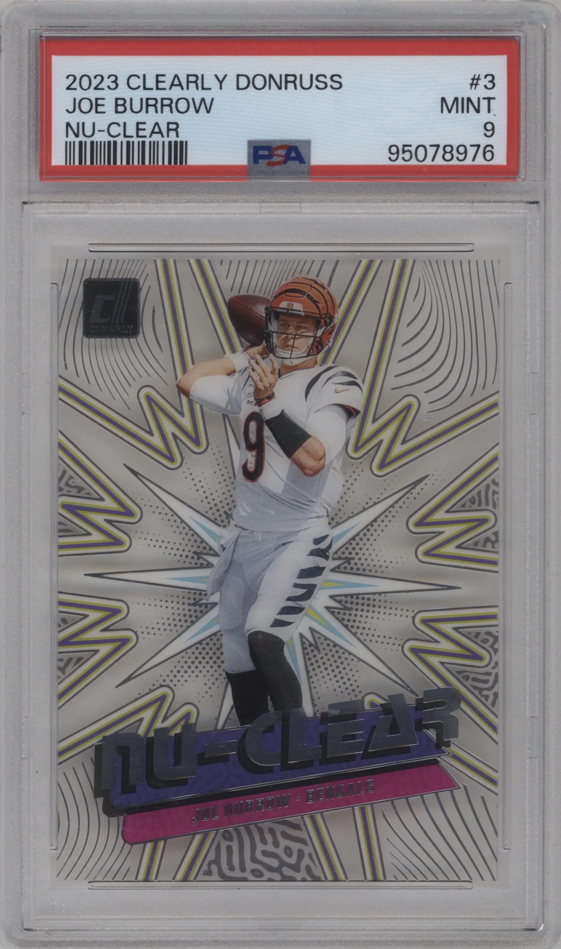 2023 Clearly Donruss Nu-CLEAR Joe Burrow #3 PSA 9