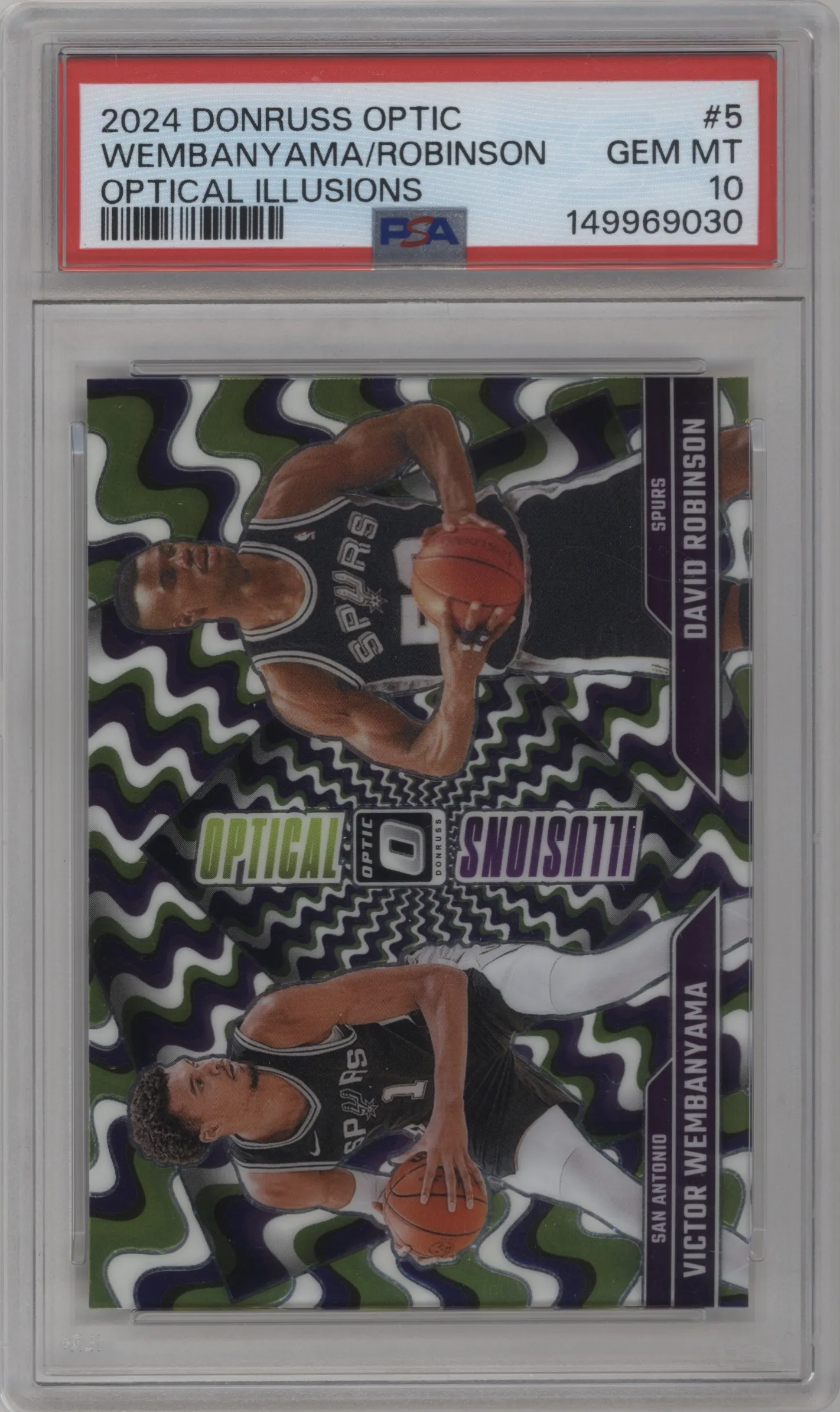 2024 Donruss Optic Opt.Illusions Victor Wembanyama/David Robinson #5 PSA 10