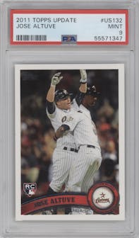 Jose Altuve from the 2011 Topps Update set graded by PSA and given an overall grade of 9.