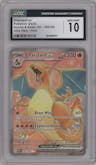 Charizard ex from the 2023 Pokemon SV set graded by CSG and given an overall grade of 10.
