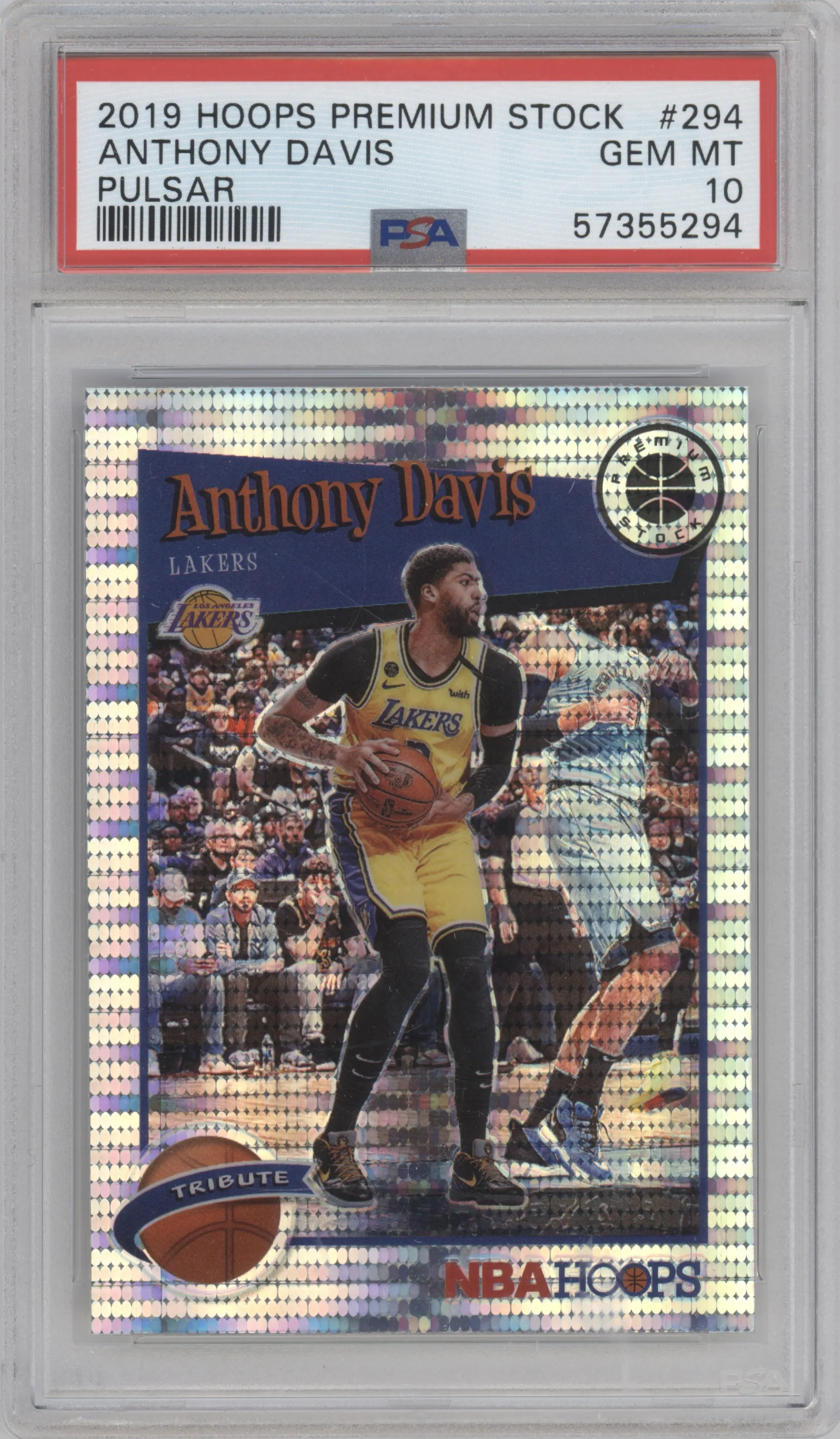 2019 Panini Hoops Premium Stock Anthony Davis Pulsar #294 PSA 10