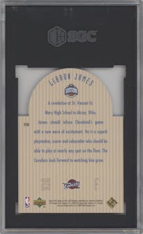 LeBron James from the 2003-04 Upper Deck set graded by SGC and given an overall grade of 9.