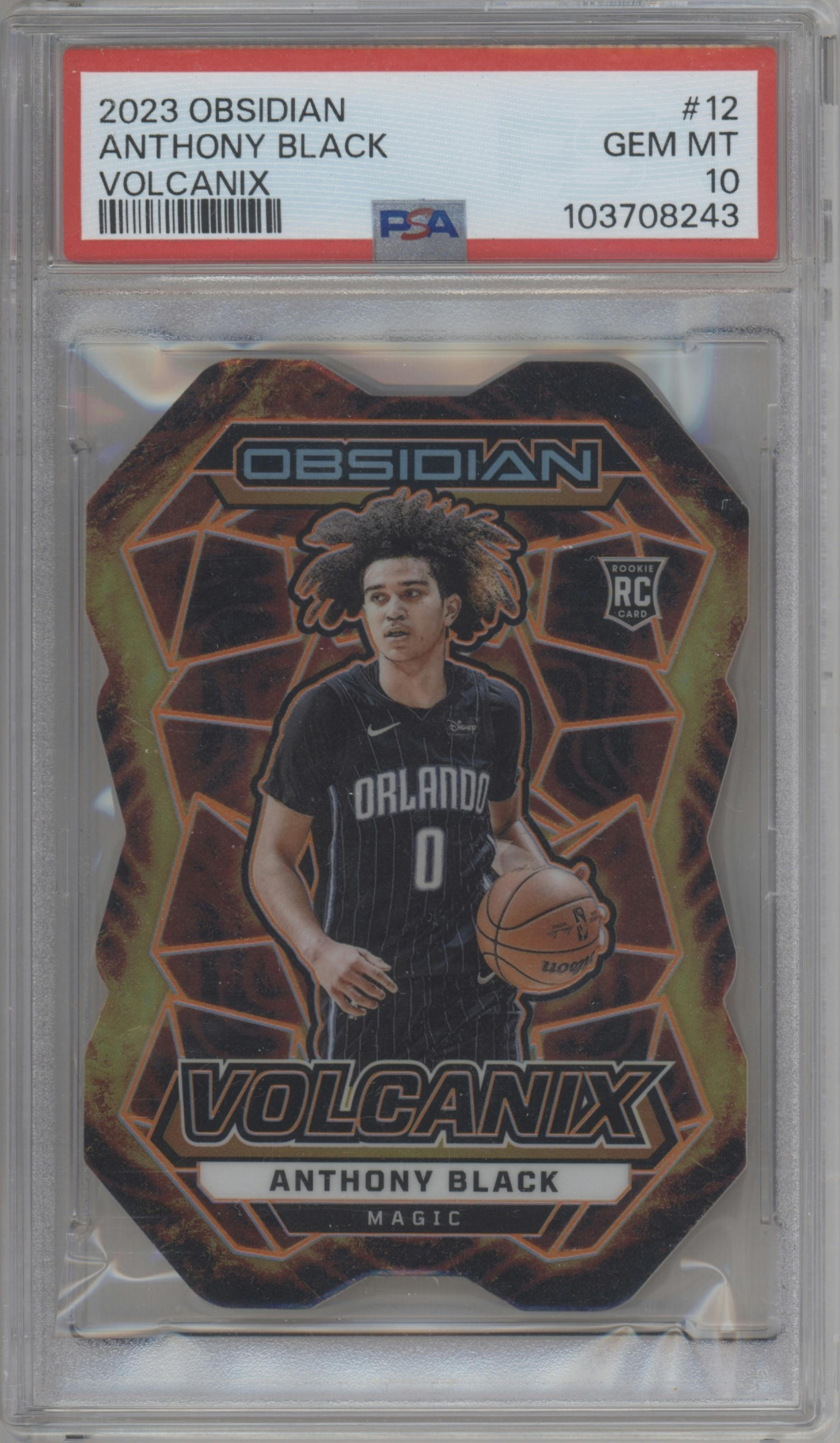 Anthony Black from the 2023-24 Panini Obsidian set graded by PSA and given an overall grade of 10.