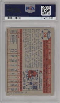 Bill Mazeroski from the 1957 Topps set graded by PSA and given an overall grade of 6.