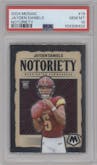 Jayden Daniels from the 2024 Panini Mosaic set graded by PSA and given an overall grade of 10.