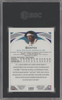 J.R. Smith from the 2004-05 Topps Chrome set featuring a Refractor parallel graded by SGC and given an overall grade of 10.