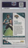 Trevor Lawrence from the 2022 Panini Phoenix set featuring a Green parallel graded by PSA and given an overall grade of 10.