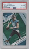 Trevor Lawrence from the 2022 Panini Phoenix set featuring a Green parallel graded by PSA and given an overall grade of 10.