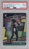 Michael Penix Jr. from the 2024 Panini The National VIP set featuring a National parallel graded by PSA and given an overall grade of 9.