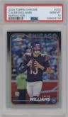 Caleb Williams from the 2024 Topps Chrome set featuring a Refractor parallel graded by PSA and given an overall grade of 10.