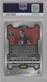 Bijan Robinson from the 2023 Panini Prizm set featuring a Silver Prizm parallel graded by PSA and given an overall grade of 10.