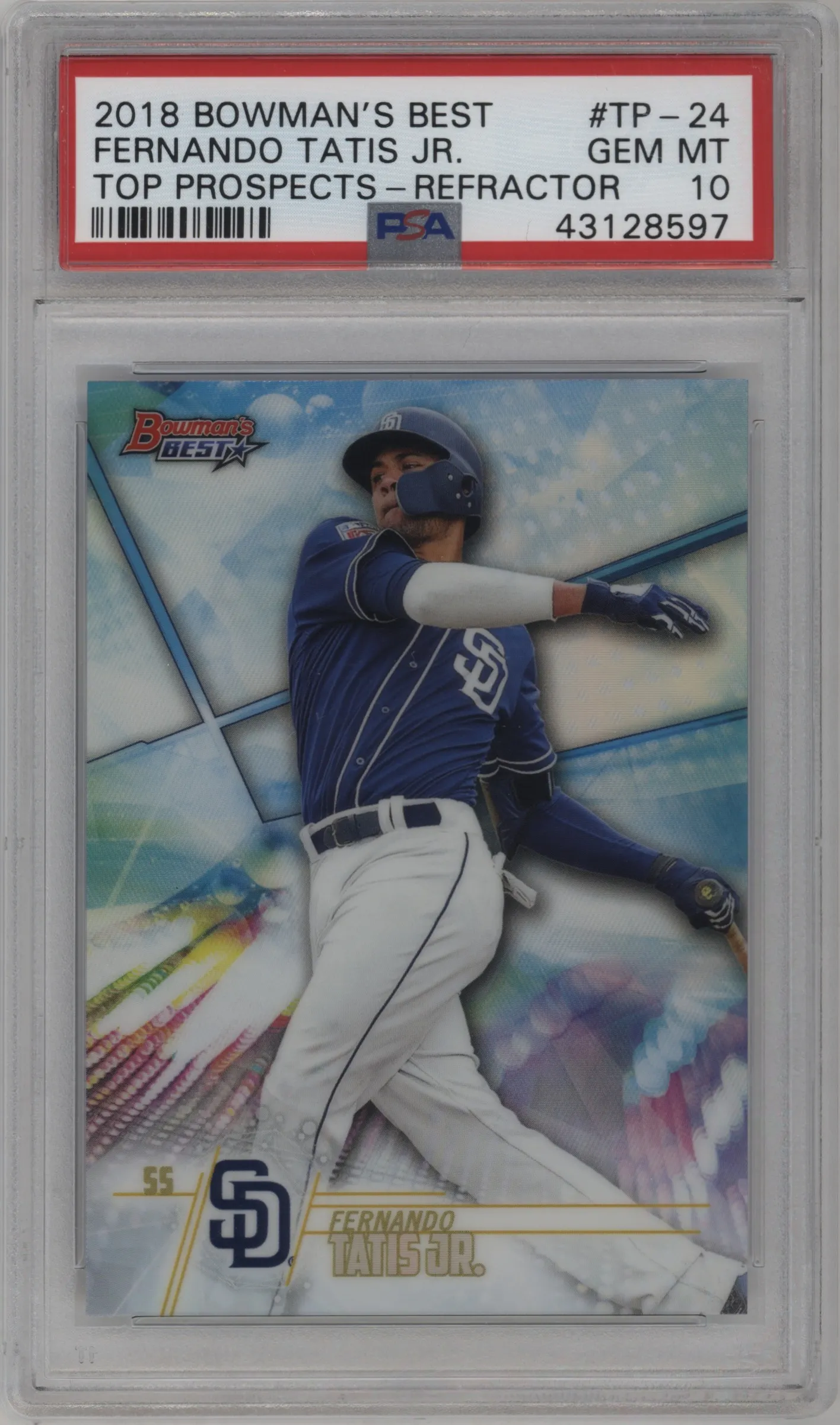2018 Bowman’s Best Top Prospect Fernando Tatis Jr. Refractor PSA 10