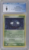 Grimer from the 2004 Pokemon EX set graded by CSG and given an overall grade of 9.